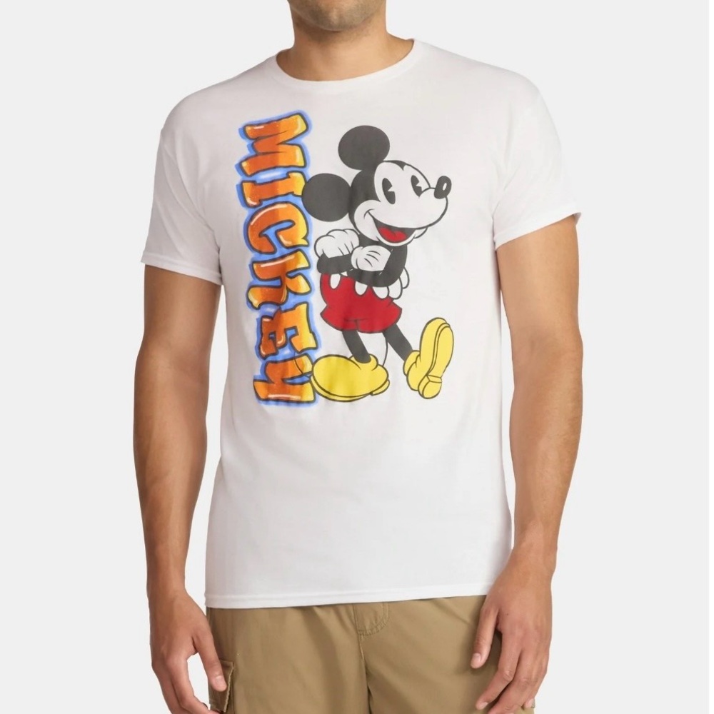 Disney Mickey Mouse‎ Men’s Size Large White Graphic T-Shirt NWOT